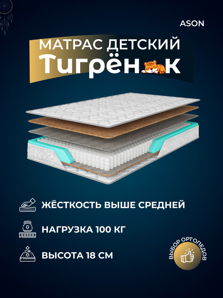 Ason Матрас, С зональным пружинным блоком, 150х180 см #1