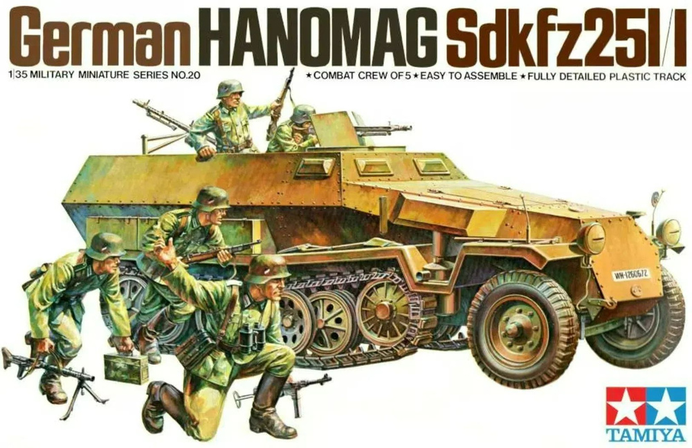 Kit Modèle Plastique TAMIYA 1/35 - Hanomag Sd.Kfz. 251/1 Schützenpanzerwagen Allemand - Réf. 35020