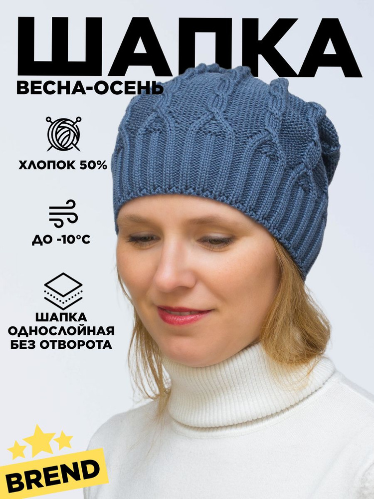 Шапка бини Lana Caps джинс, 1 шт #1