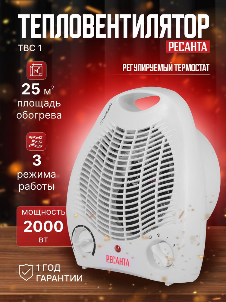 Обогреватель для дома, тепловентилятор 3 режима,ТВС-1 Pecaнтa #1