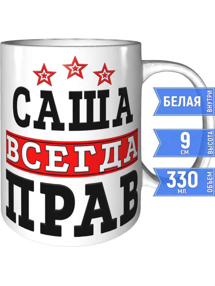 Кружка Саша всегда прав - стандартная #1