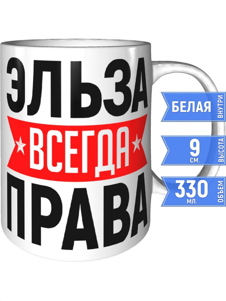 Кружка Эльза всегда права - стандартная #1