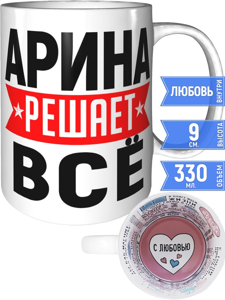 Кружка Арина решает всё - с любовью внутри #1