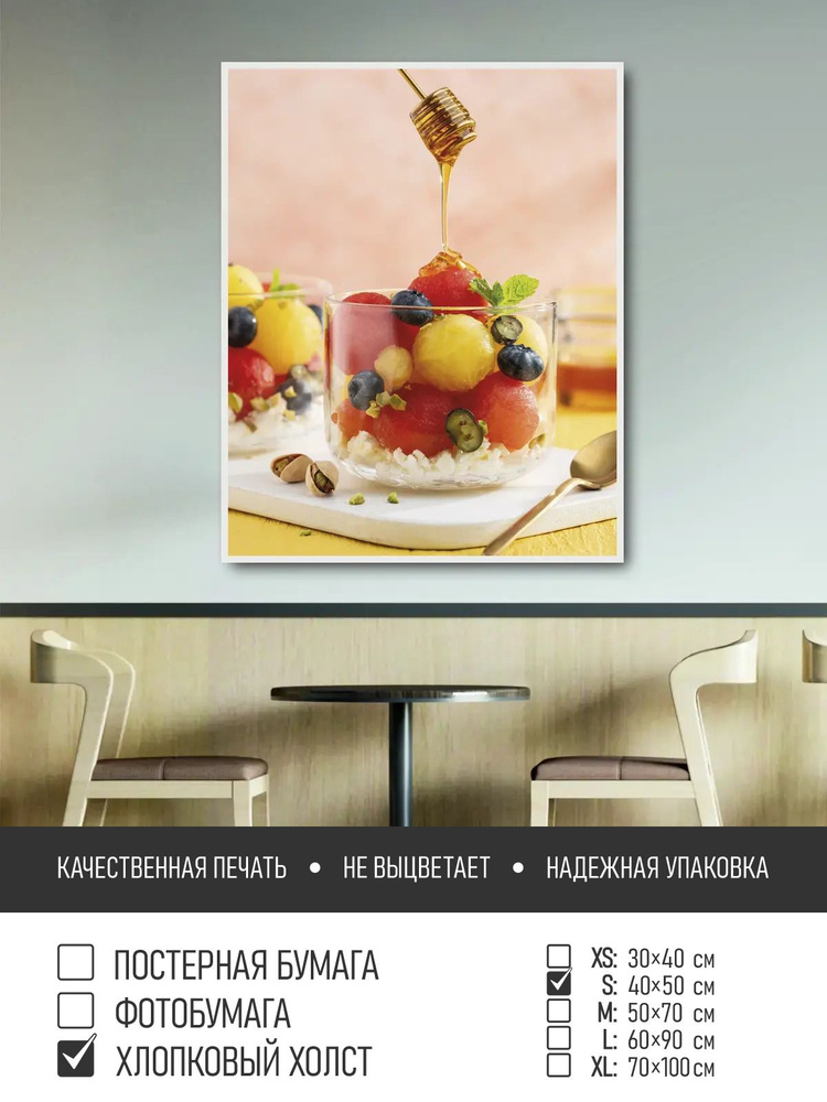 Постер на холсте Медовый десерт с фисташками, 40х50 см ПолиЦентр #1