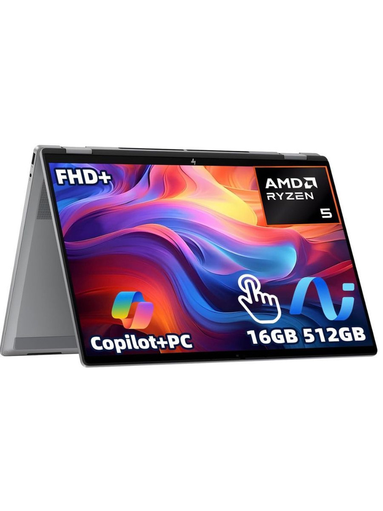 Ноутбук HP, 16, OmniBook X Flip 16, AMD Ryzen AI 5 340, 16 ГБ, AMD