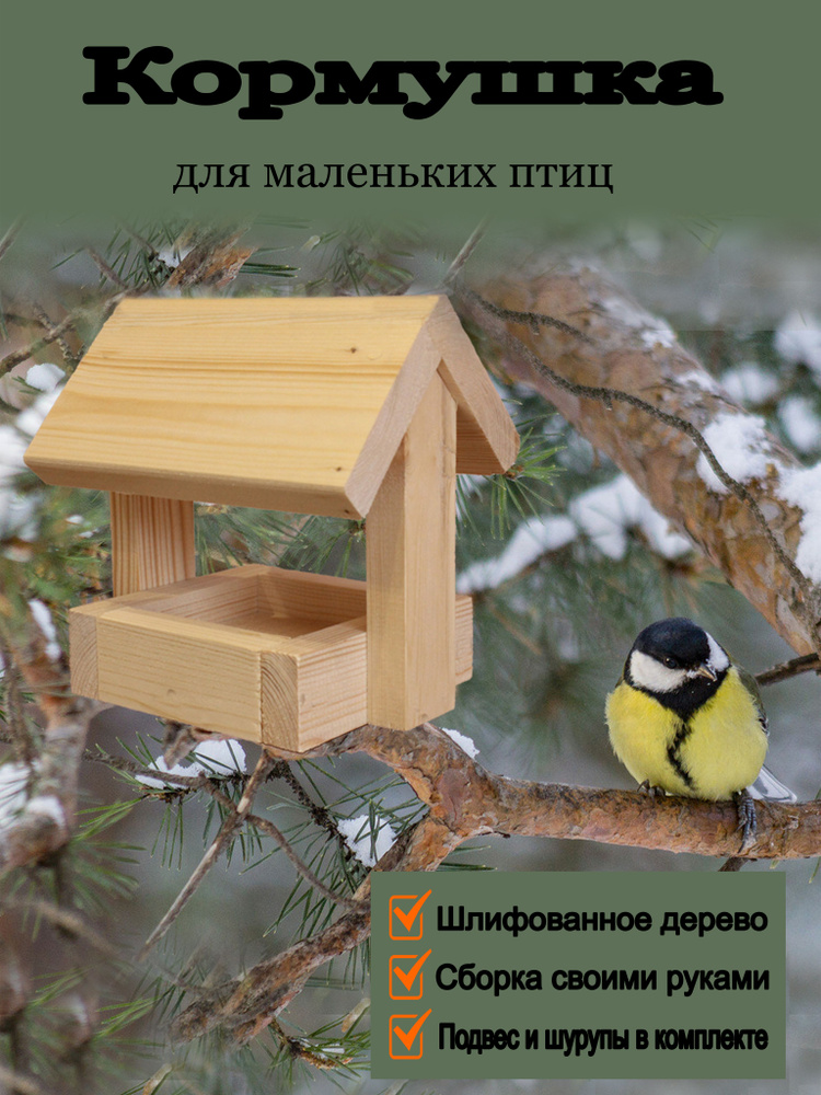 Кормушка для птиц, деревянная для сборки своими руками. Sturdy Wood #1