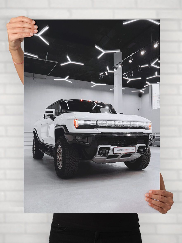 Плакат на стену для интерьера Легенды Авто (Хаммер EV Эдишн 1 - Hummer EV Edition 1 2) - Постер по машине #1