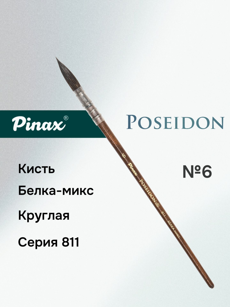 Кисть Pinax "Poseidon" Белка микс круглая N 6 #1