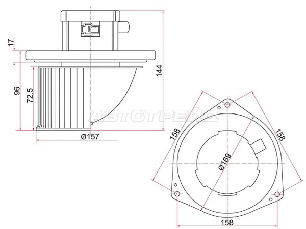 Мотор отопителя салона (Левый руль) Mitsubishi L200 07-16 / Pajero Sport 08-17