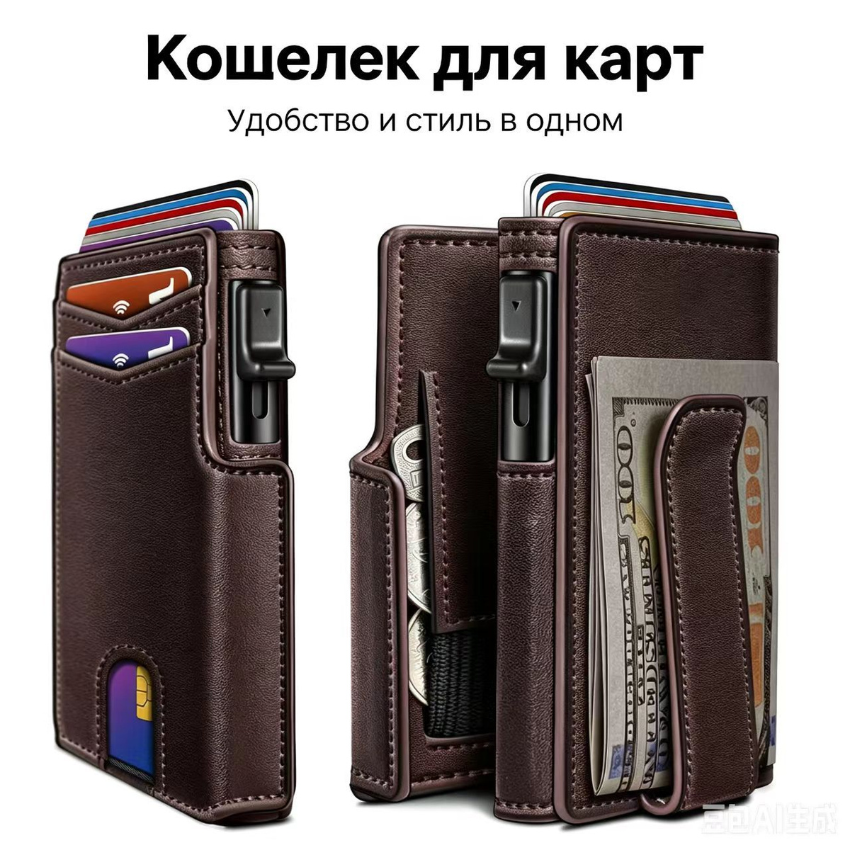 Описание товара: Кожаный кошелек Представляем вам стильный и функциональный кошелек, созданный для удобного хранения банковских карт, документов и мелочей. Идеально подходит для повседневного использования, путешествий и деловых встреч. Основные характеристики: Материал: Высококачественная искусственная или натуральная кожа (根据实际产品修改), устойчивая к истиранию и влаге, приятная на ощупь. Размеры: Компактные размеры (указать具体尺寸,например: 10х7х2 см), легко помещается в карман джинсов, сумку или портфель. Функциональность: Несколько отделений для банковских карт, отделение для документов и монет, защита от случайного выпадения предметов. Дизайн: Современный минималистичный дизайн, доступен в нескольких классических цветах (черный, коричневый, серый), подходит для мужчин и женщин. Уход: Легко очищается влажной тканью, долговечный при правильном использовании. Преимущества: Компактный размер для удобного ношения Прочный материал длительного использования Удобная организация пространства для хранения ценностей Унисекс дизайн, подходит для любого образа Идеальный выбор для тех, кто ценит комфорт, стиль и качество в повседневных аксессуарах!