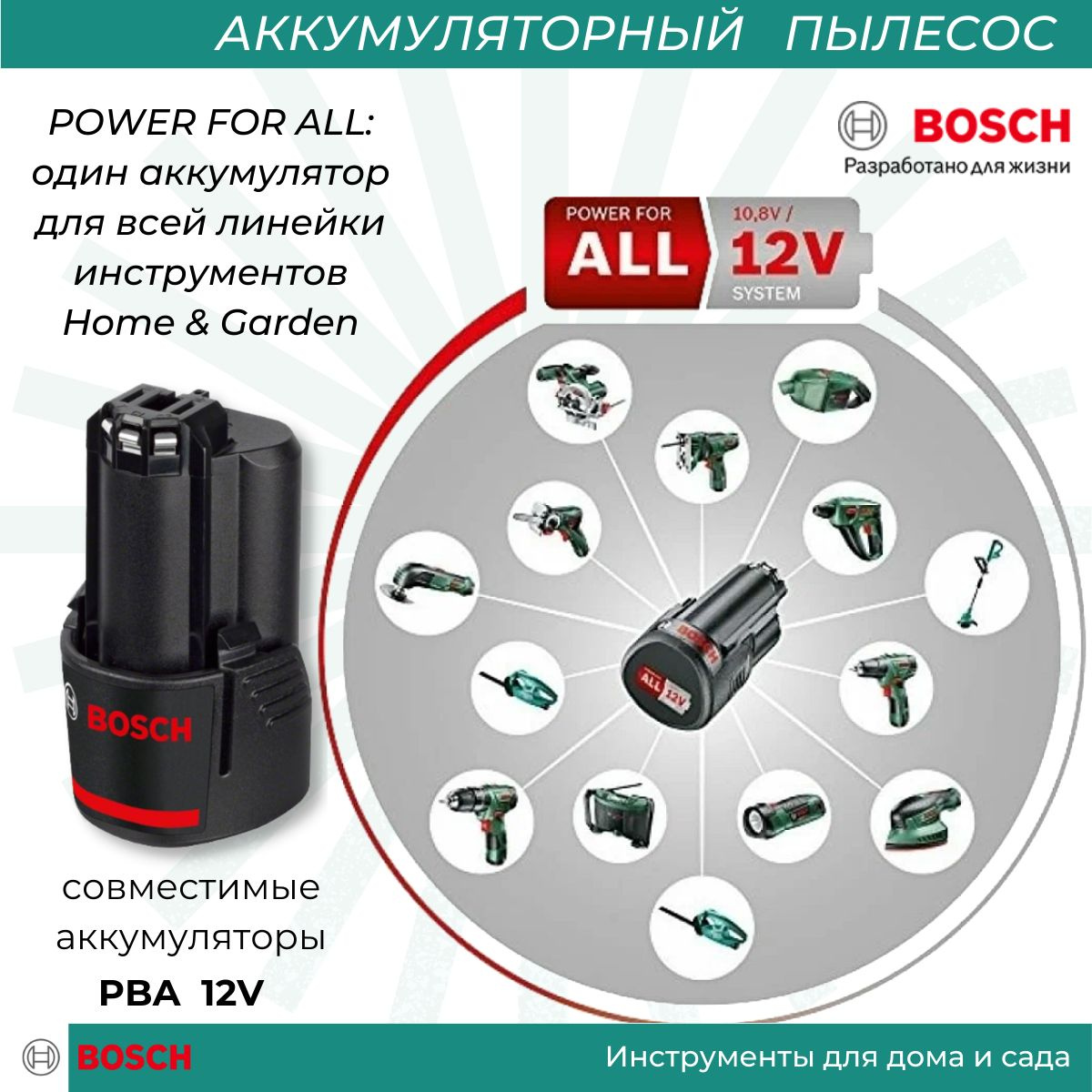 Бытовой пылесос Bosch EasyVac 12, зеленый - купить по низким ценам в ...