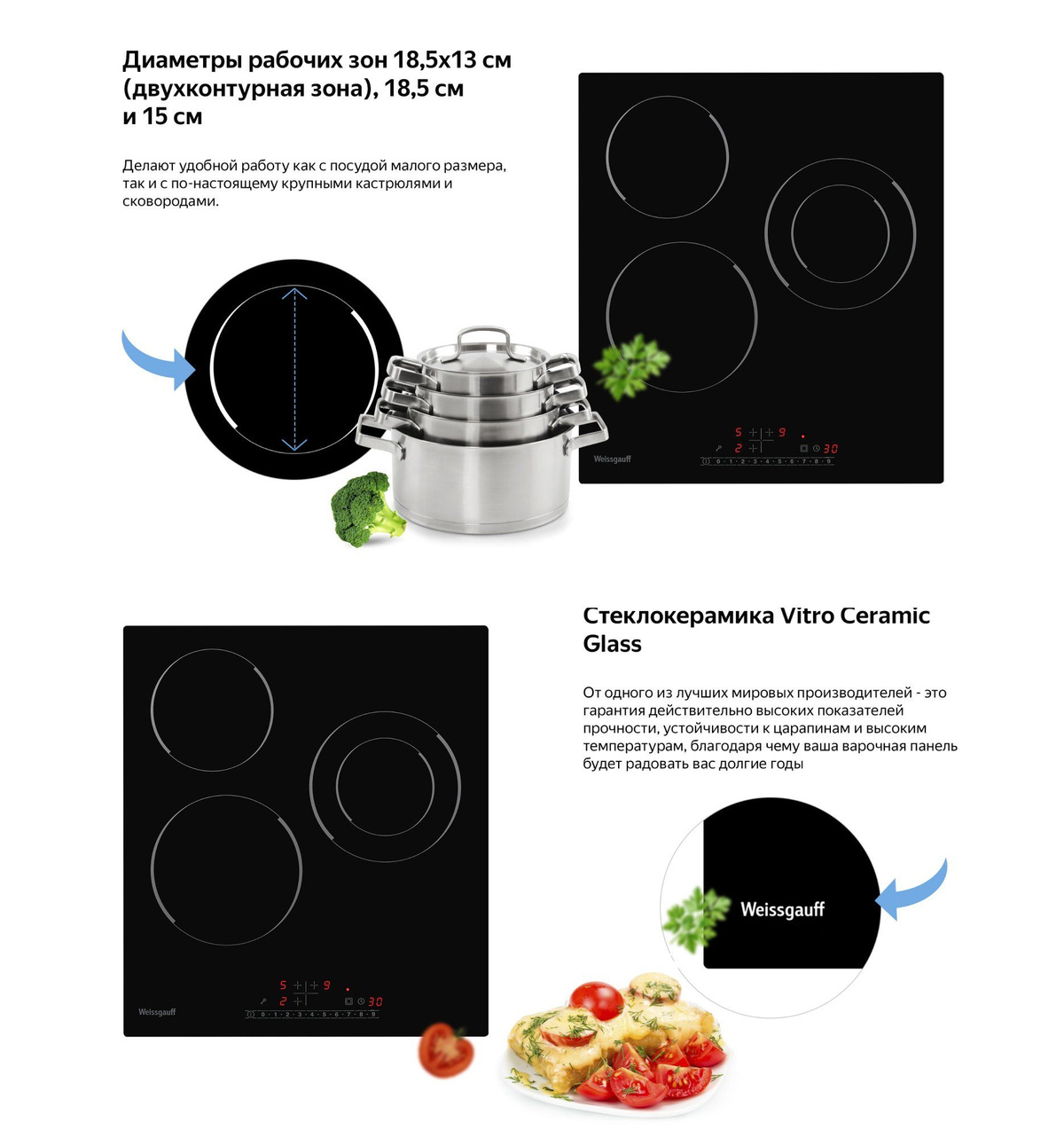 Варочная панель Weissgauff HV 431 B купить по низкой цене с доставкой и ...