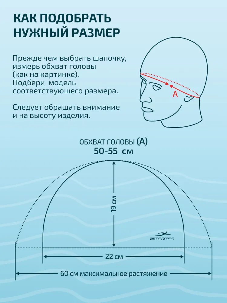 Шапочка для плавания детская 25DEGREES Nuance Pink, силиконовая, размер 50-55 см, для бассейна, розовая, 50-55, фото 5