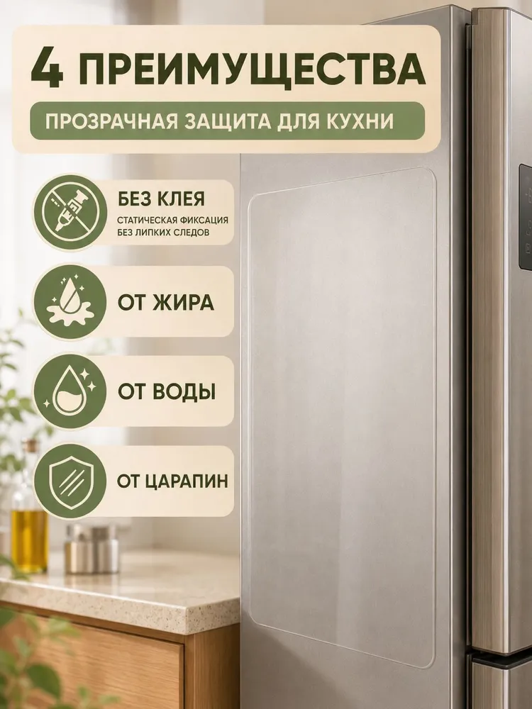 Коврик для кухонных полок и ящиков, прозрачный защитный вкладыш без клея, 60*300 см, 60x300 см, фото 2