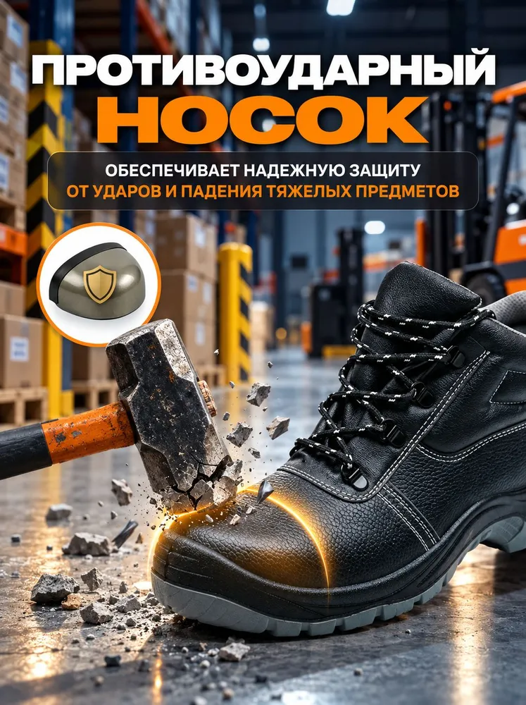 Ботинки рабочие  демисезонные с Металлоподноском, вариант, фото 3