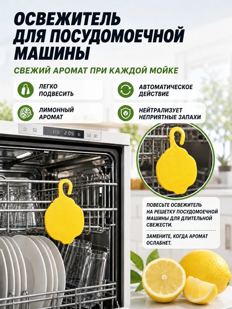 средство освежитель для посудомоечной машины Лимон и Лайм, 5 г, 5 г, фото 4