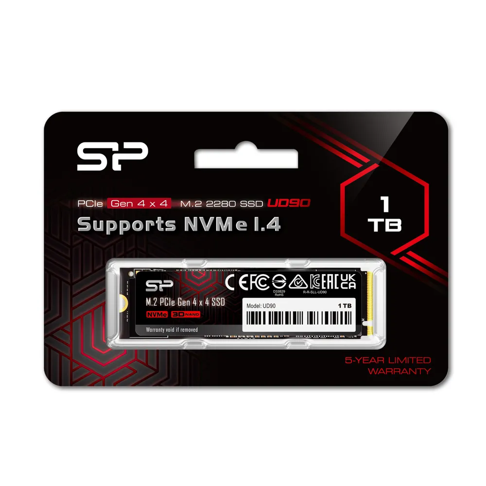 Silicon Power 1 ТБ Внутренний SSD-диск UD90 M.2 PCI-E 4.0 (SP01KGBP44UD9005)