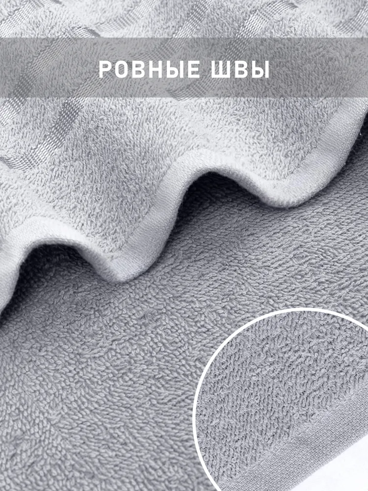 Полотенце кухонное 3 шт. 30х50 Хлопок 380г/м2 GALTEX светло-серый, 30x50, 3 шт, фото 5