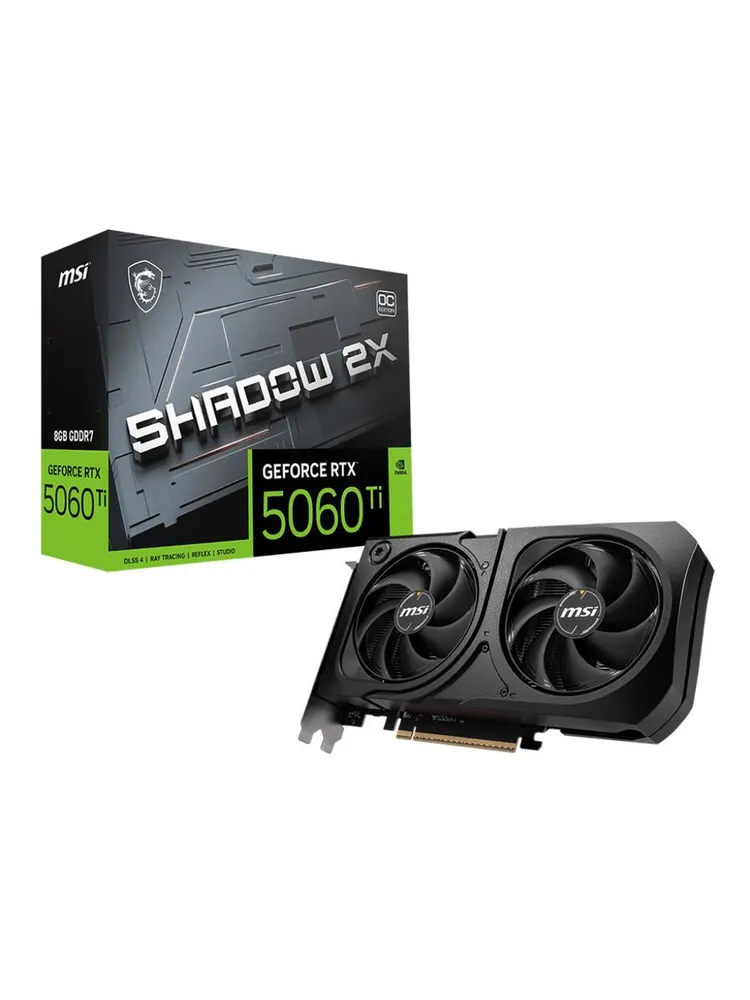 MSI Видеокарта GeForce RTX 5060 Ti SHADOW 2X OC PLUS 8 ГБ (RTX 5060 Ti 8G SHADOW 2X OC PLUS)
