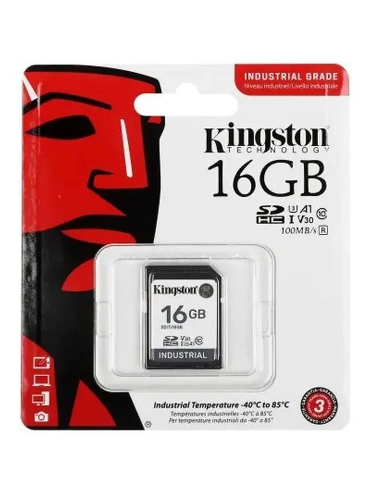 Kingston Industrial Temperature 16 ГБ Карта памяти SDHC C10 (SDIT/16GB), 16 ГБ, 16 ГБ, фото 2