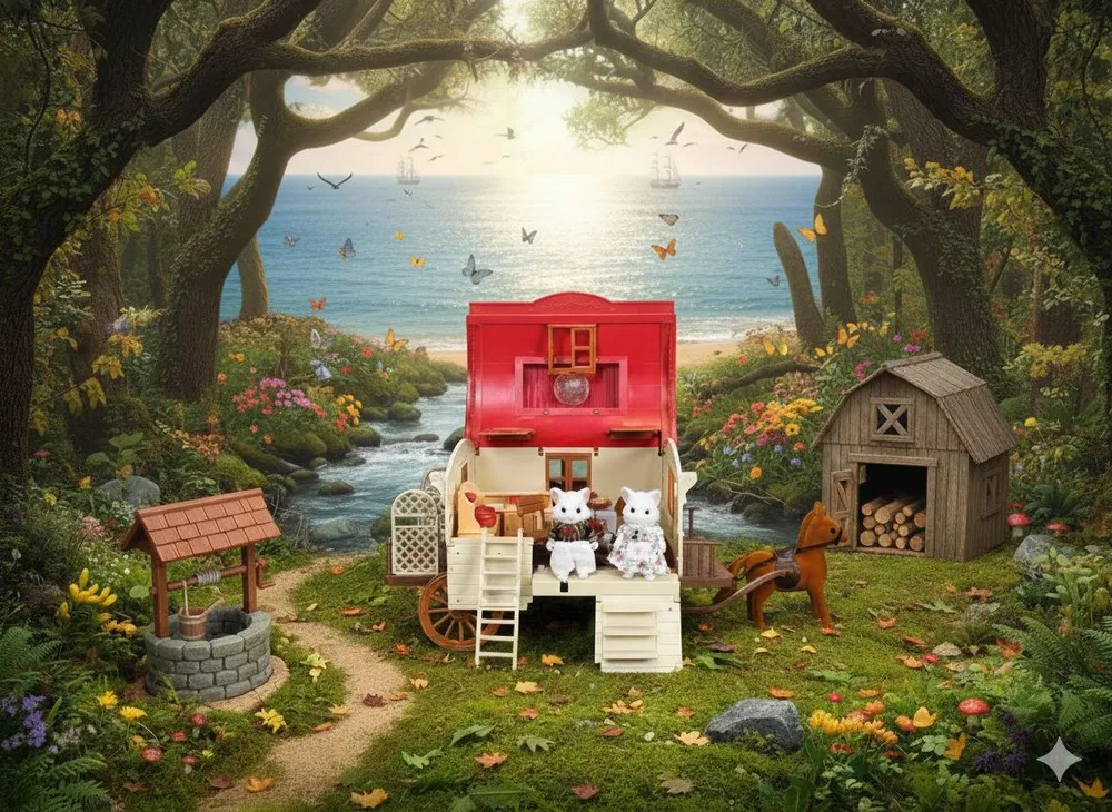Кукольный домик с куклами и мебелью: коллекционная модель Santomle families для детей с 14 лет, вариант, фото 4