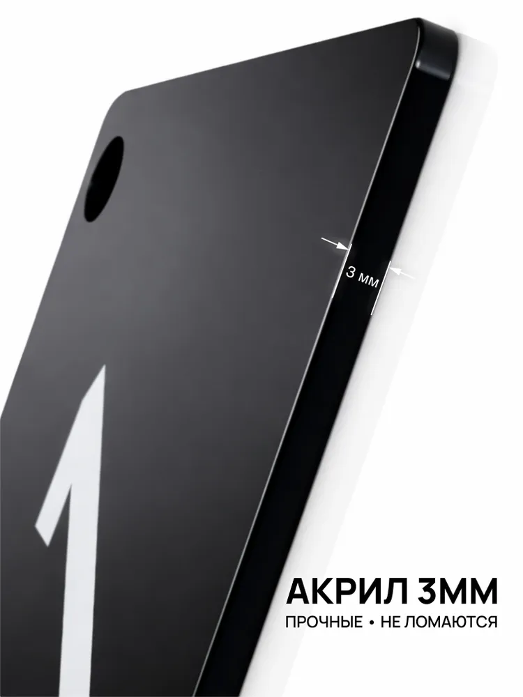 Номерки 1-12 для шкафчиков и камер хранения черные, черный, фото 5