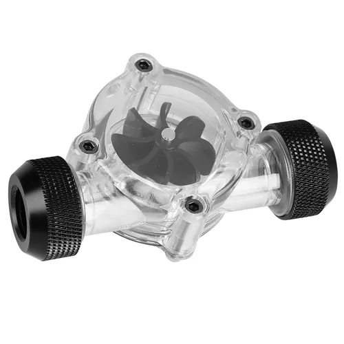 Индикатор потока G1/4" для СВО ПК, женский порт, 8 лопастей, черный