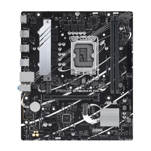 Материнская плата ASUS PRIME B760M-R D4 (LGA 1700, Intel В760, 64 ГБ, PCIE 4.0), 90MB1HA0-M0EAY0