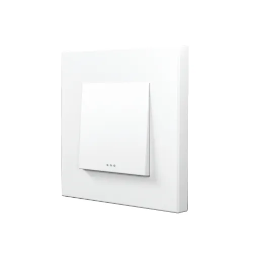 Выключатель одноклавишный проходной (переключатель), 1 клавиша, PC рамка пластик Белая