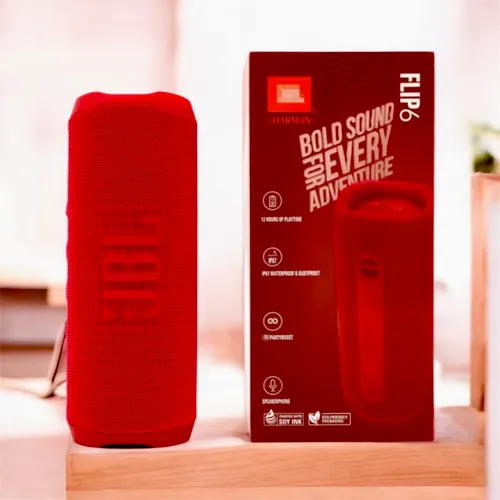 Беспроводная колонка Flip 6 Bluetooth аккустика в красном цвете