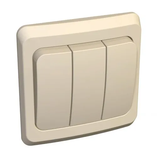 Выключатель 3-клавишный 10А IP20 Кремовый Этюд Systeme Electric