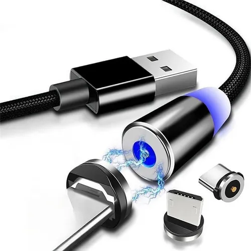 Магнитный USB-кабель для зарядки телефона с поворотом на 540 (2 метра) (черный)