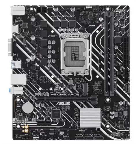 Материнская плата ASUS PRIME H610M-K ARGB, LGA1700, DDR5, MATX, Intel H610 (PRIME H610M-K ARGB)