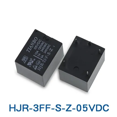 2pcs Мощное реле HJR-3FF-S-Z 5VDC, 10A, 1НО/1НЗ (5 контактов), переключающее, для PCB монтажа