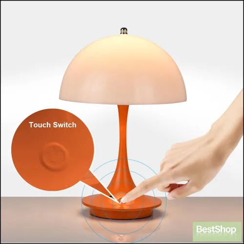 Перезаряжаемая/высокая яркость, декоративная настольная лампа грибовидного белого цвета