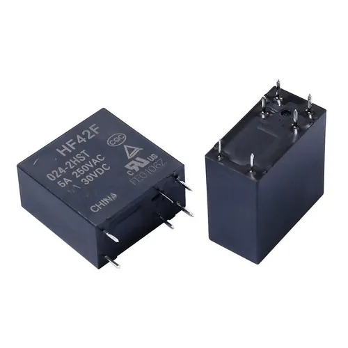 Электромеханическое реле HF42F-024-2HST, 6 выводов, 2 переключателя NO, 5А 250В переменного тока