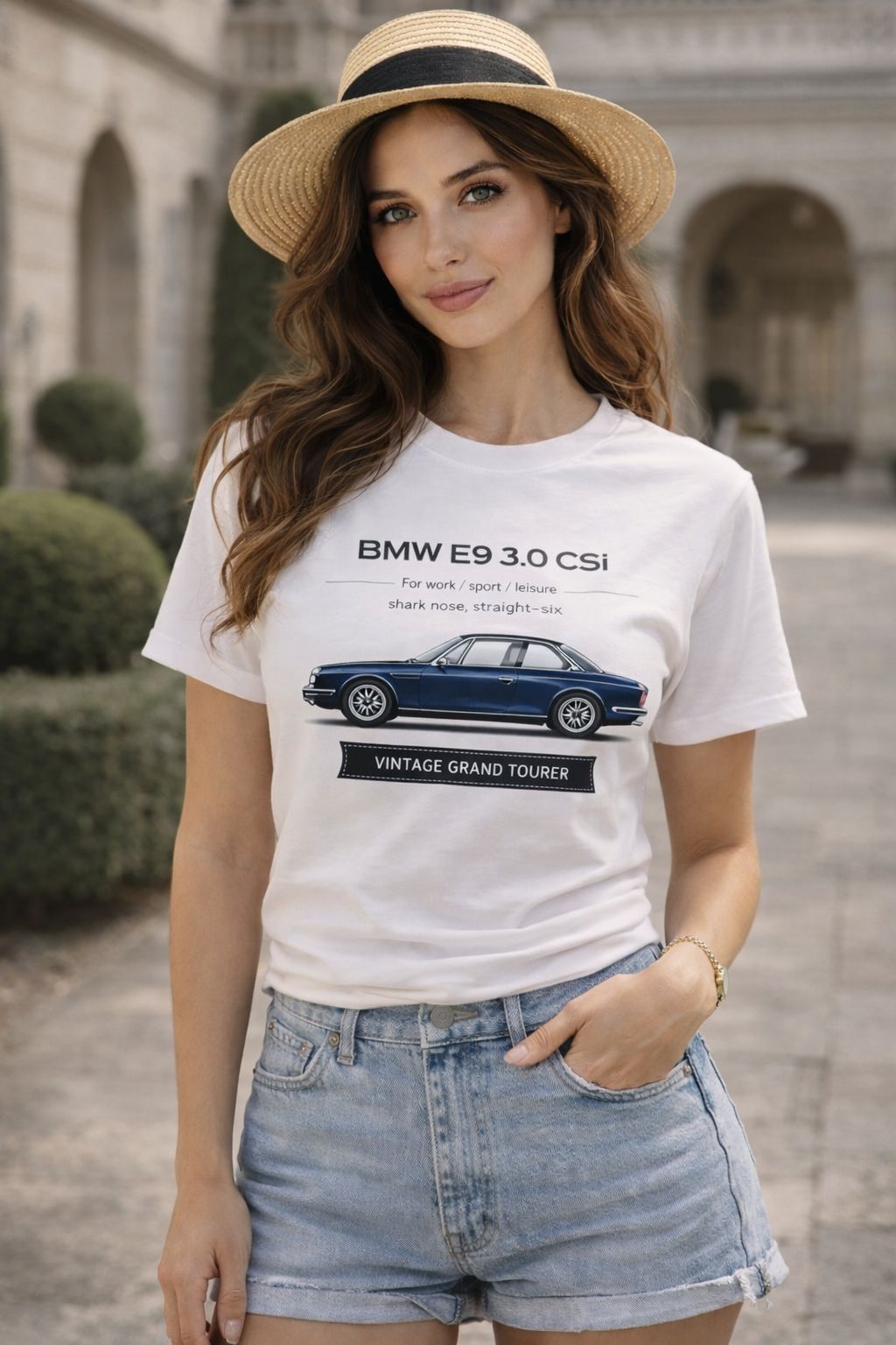 Футболка белая в стиле BMW E9 3 0 CSI