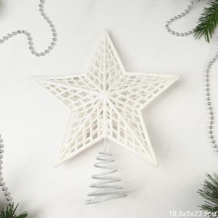 Верхушка на елку Звезда 19,5 x 23,5 см, белая Верхушка на елку Звезда 19,5 x 23,5 см, белая