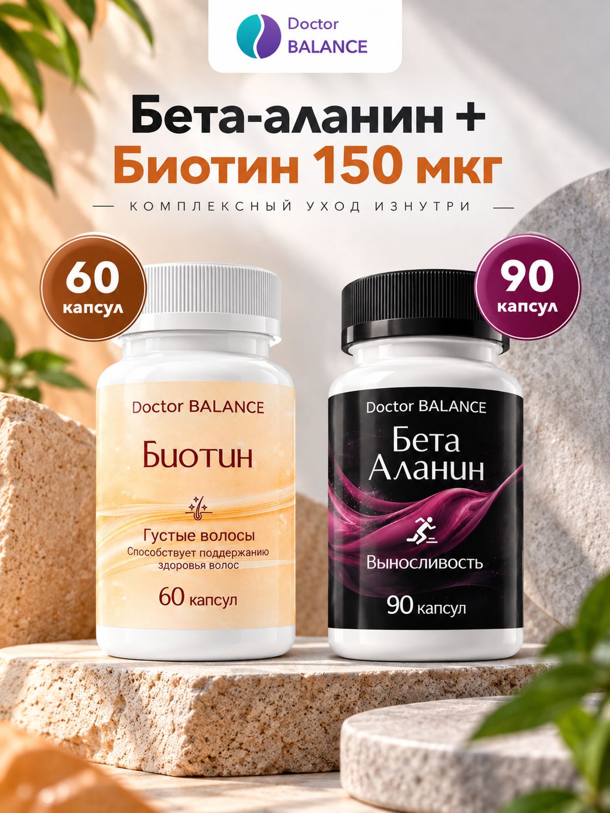 Набор Doctor Balance: Бета-аланин 90 + Биотин 150 мкг 60