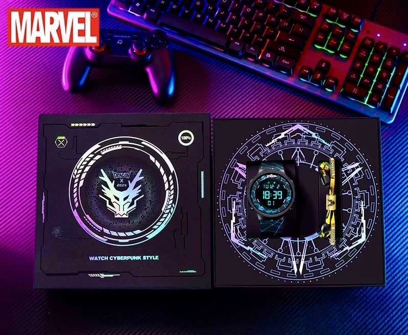 Человек Паук цифровые часы наручные Кибер Панк Spider Man MARVEL Disney - лицензия
