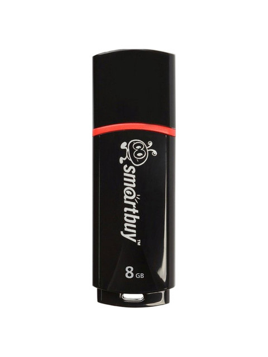 SmartBuy Crown 8 ГБ USB-флеш-накопитель, USB 2.0, USB Type-A, SB8GBCRW-K, черный