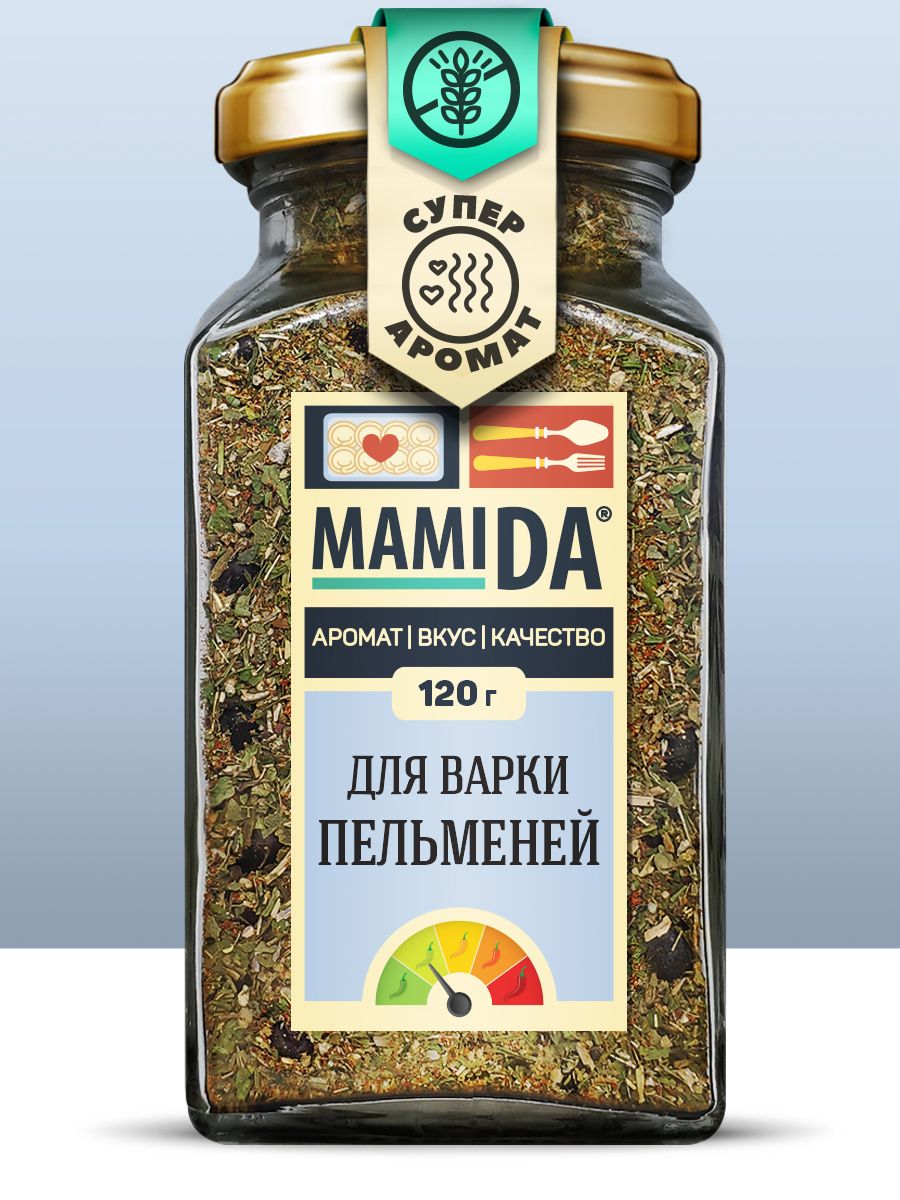 Приправадляваркипельменей,специиприправыипряностивкусысовсегомираМамиДА,120г