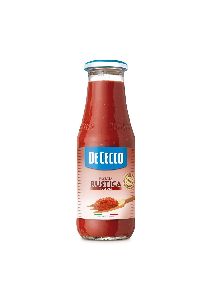 ПомидорырубленныеРустикаDeCecco,PASSATADIPOMODORORUSTICA,томатныйсоус,700г.