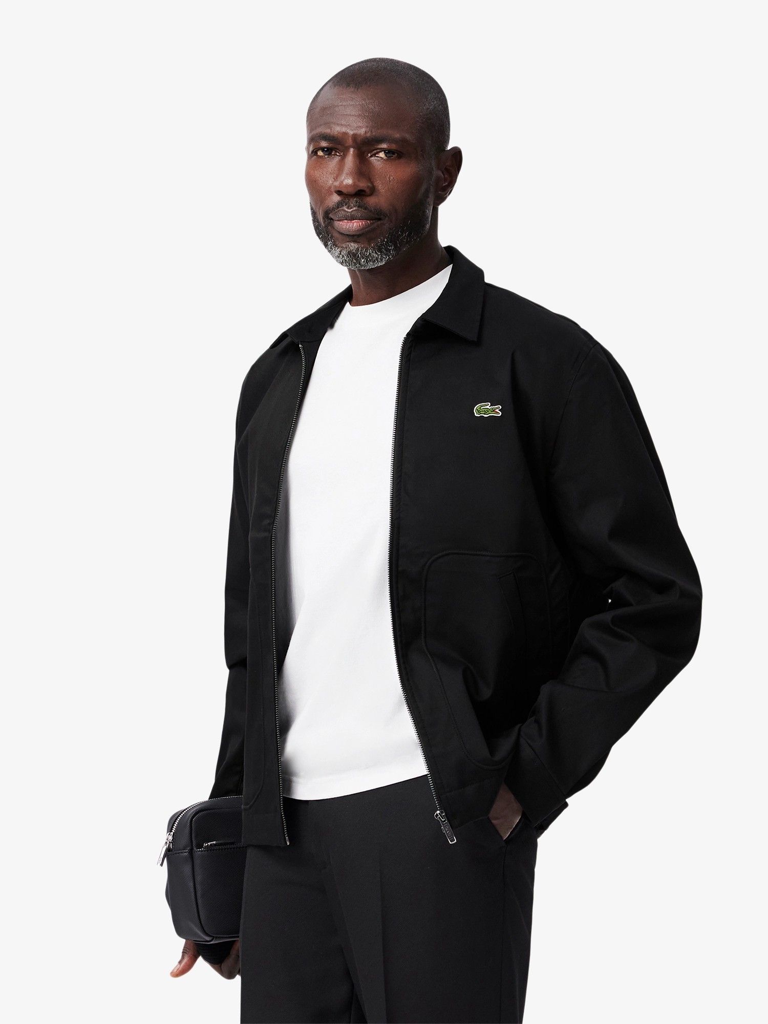Куртка Мужской Lacoste черный отложной Хлопок, Эластан, размер 50