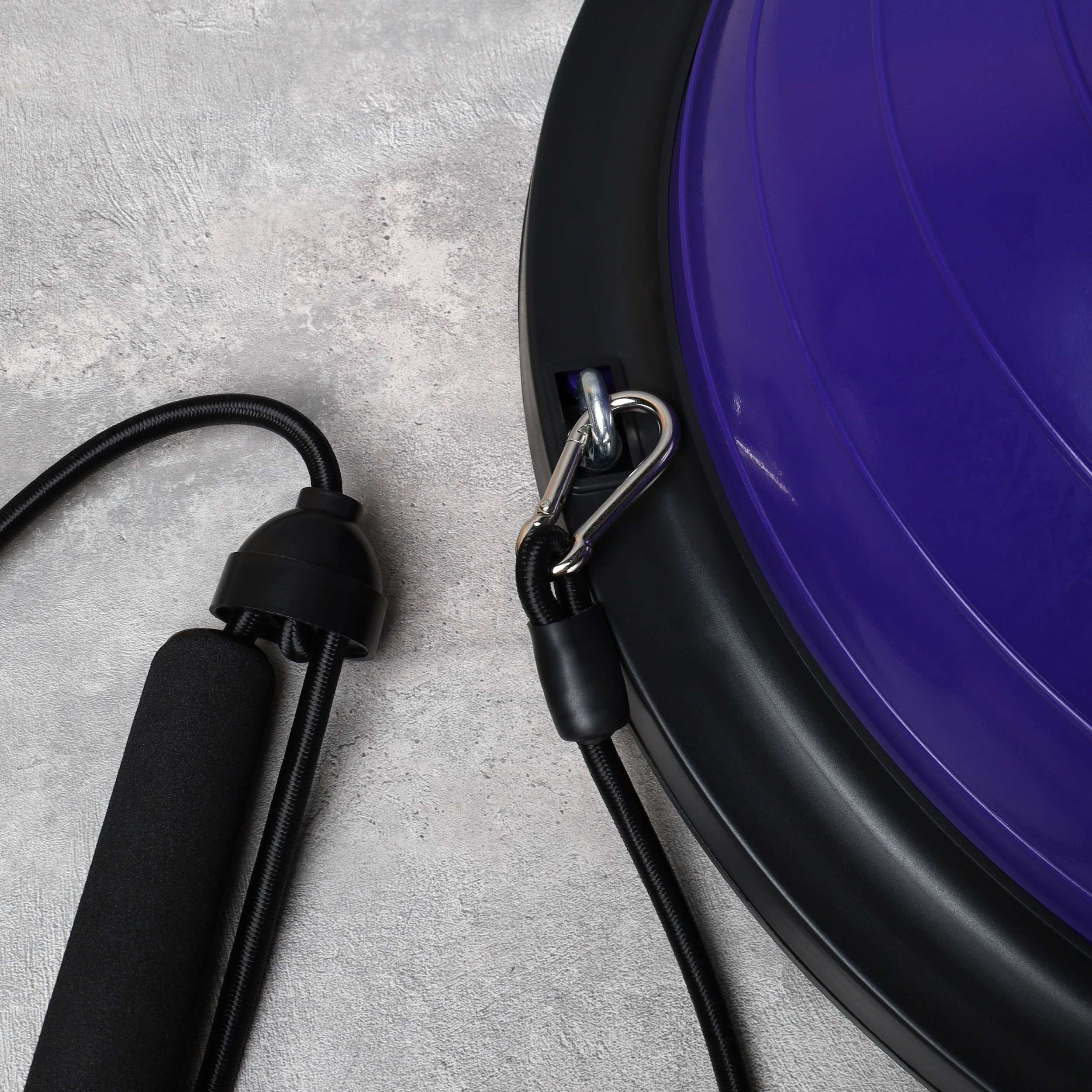 Полусфера балансировочная BOSU 46 см Woohooo Drops в комплекте с эспандером и насосом, фиолетовая Полусфера балансировочная BOSU 46 см Woohooo Drops в комплекте с эспандером и насосом, фиолетовая