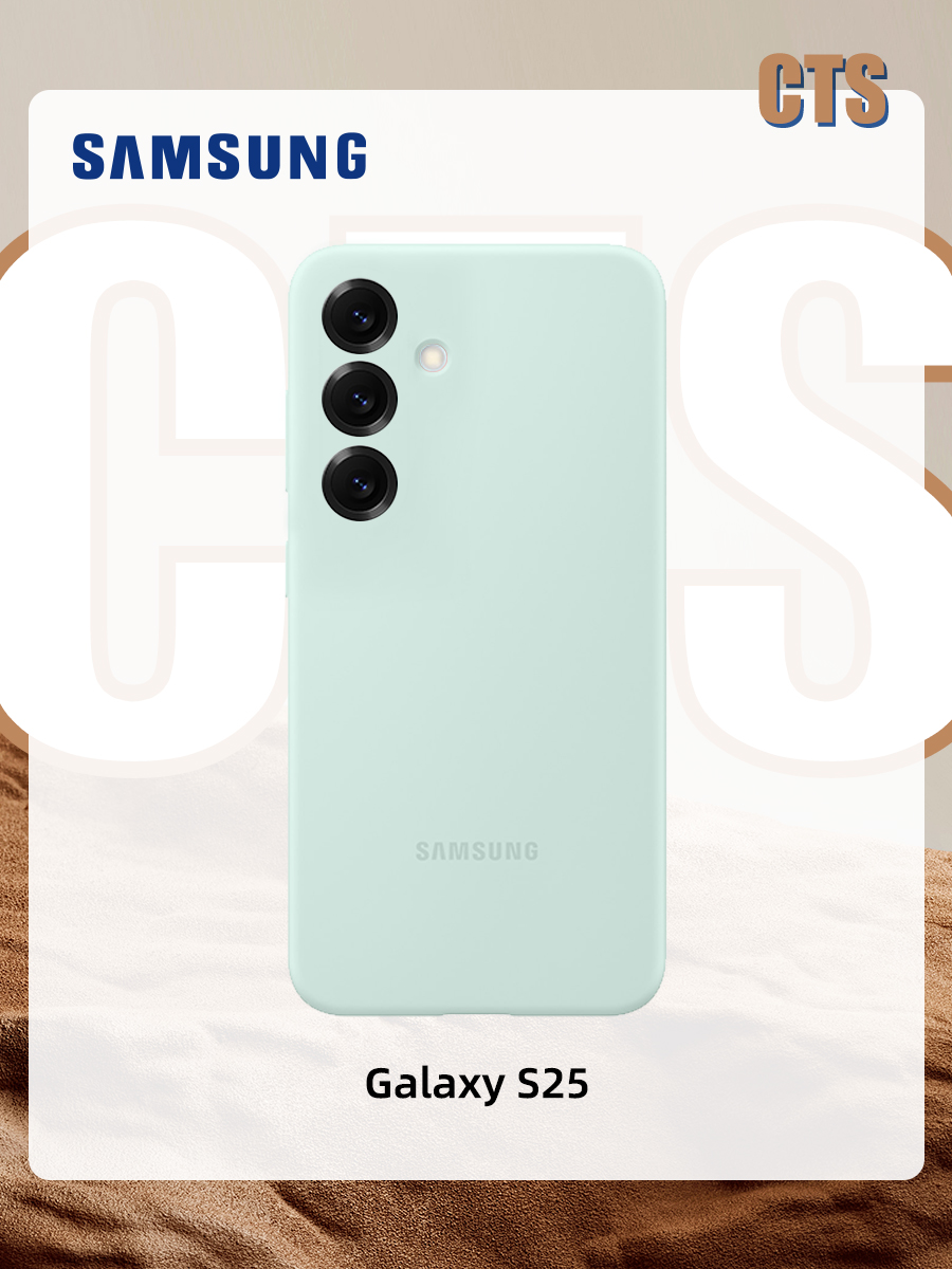Samsung 智能手机壳 用于 Samsung Galaxy S25, 硅胶, 浅绿色