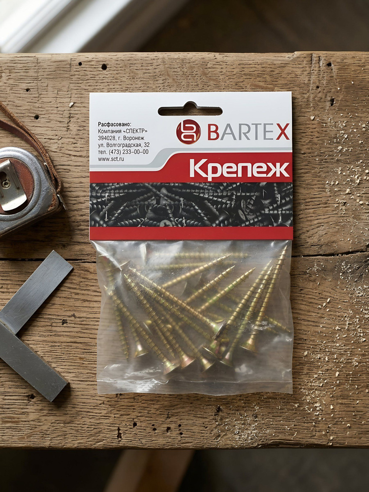 Саморез универсальный Bartex 4х16 мм, 50 шт, оцинкованный, крепеж для дерева и пластика #1