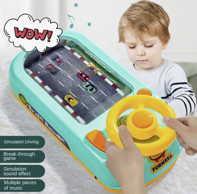 Гонка детская игра с рулем и машинками, музыкальная игрушка  #1