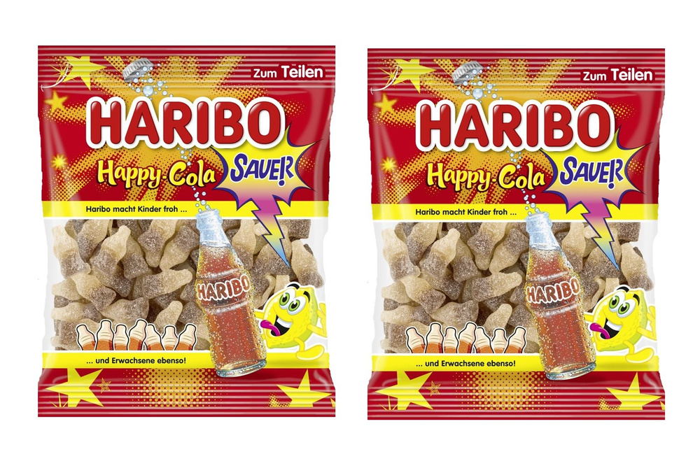 Мармелад жевательный Haribo Happy Cola Sauer / Харибо Кислая Хэппи Кола, 2 шт по 175 гр. (Австрия)  #1