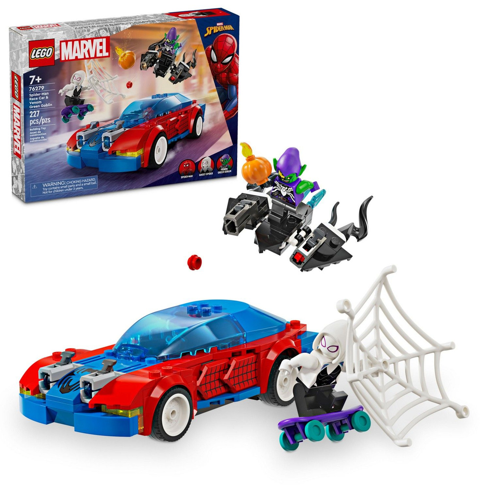 Конструктор LEGO Marvel Spider-Man 76279 Гоночная машина Человека-паука и  Зеленый гоблин Веном